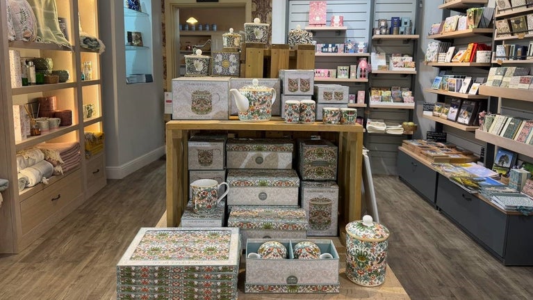 William Morris themed gifts and products in the shop at National Trust Standen
